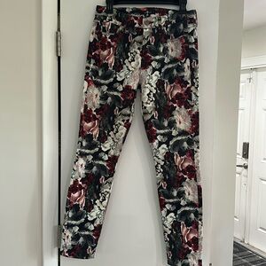 7 For All Mankind Floral Ankled Skinny Jeans